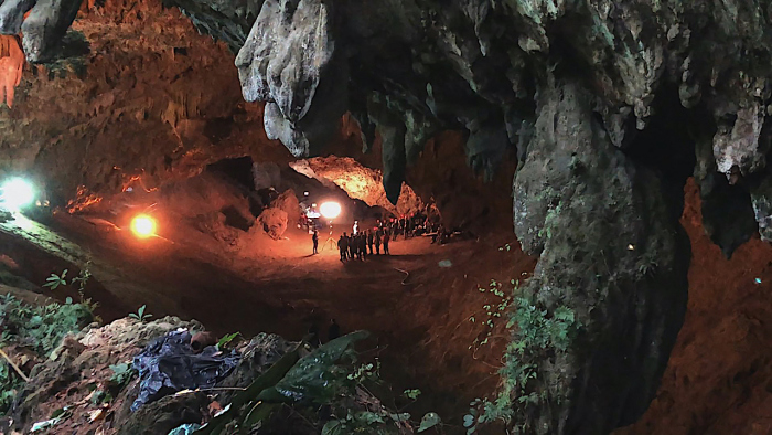 Reddingsduikers Thaise grot in Nederland ter promotie van 'The Rescue'