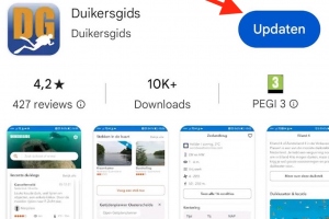 Bugfix kaart Duikersgids app Android. Werk snel bij!