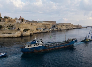 MV Hephaestus afgezonken voor de kust van Xatt l-Ahmar op Gozo
