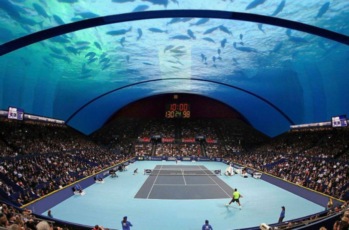Plannen voor onderwater tennisbaan in Dubai